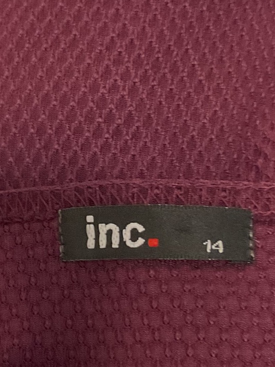 ⭐️ Inc. Burgundy Skater Dress w Necklace - size 14 - Picture 4 of 4